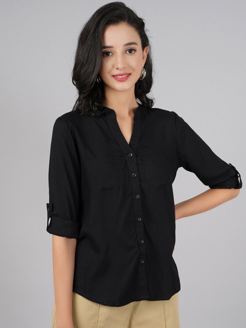 

DressBerry Women Black Regular Fit Original Casual Shirt