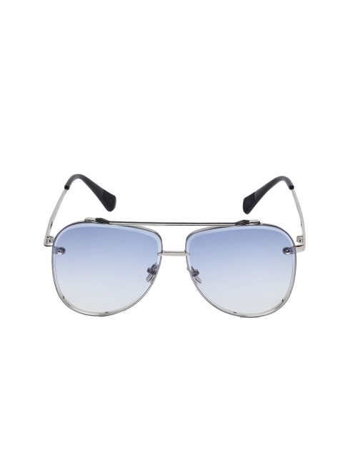 

SCAGLIA Unisex Blue Lens & Silver-Toned Oversized Sunglasses with UV Protected Lens