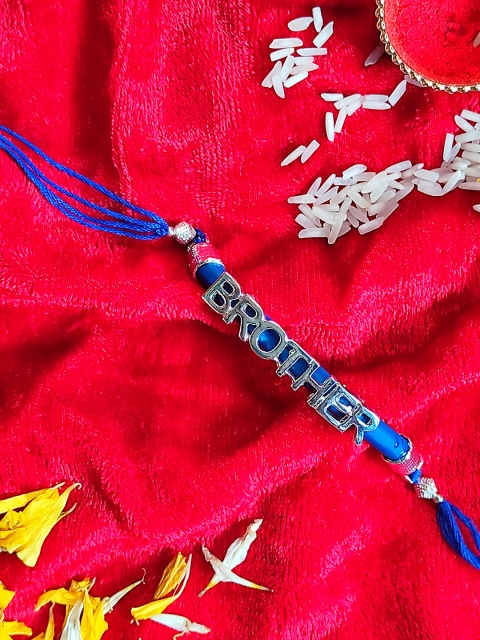 

CRAYTON Blue Rakhi with Roli Chawal