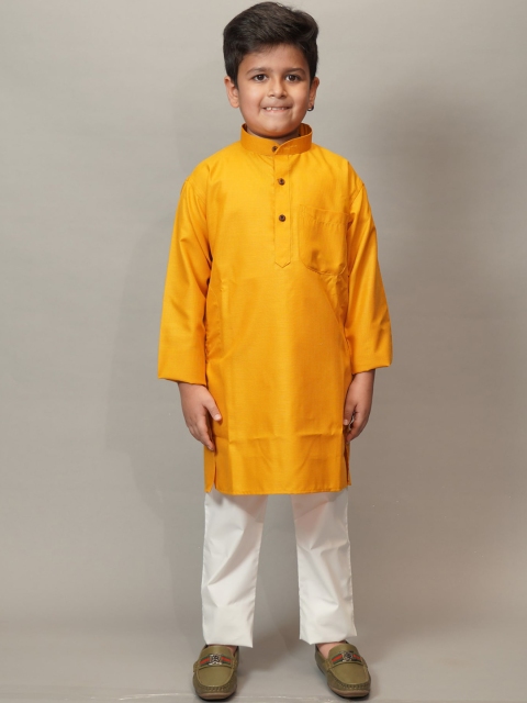 

Mumkins Boys Mustard Yellow Kurta with Pyjamas