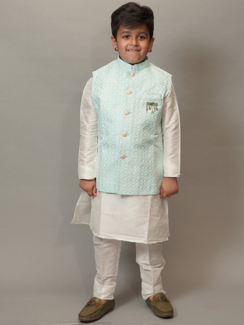 

Mumkins Boys Blue Kurta with Pyjamas & Jacket