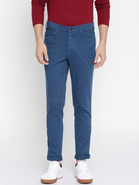 

Mast & Harbour Men Blue Regular Fit Regular Trousers