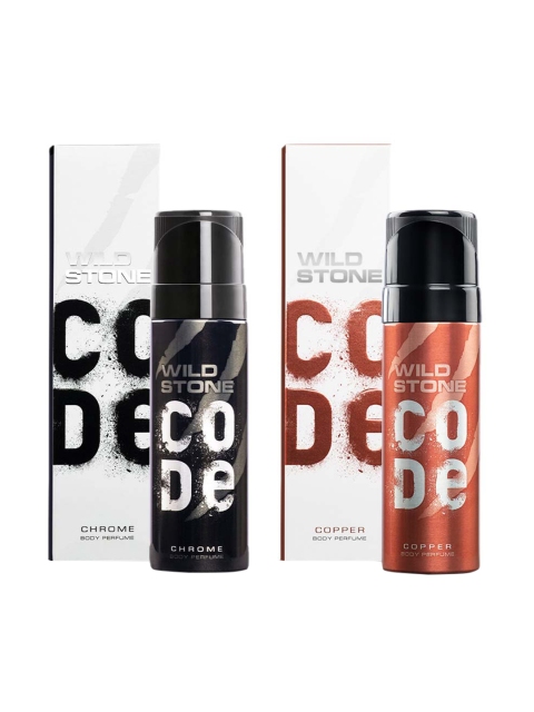 

Wild stone Men Set of 2 CODE Steel and Titanium Long Lasting No Gas Body Perfume Deodorant, Multi