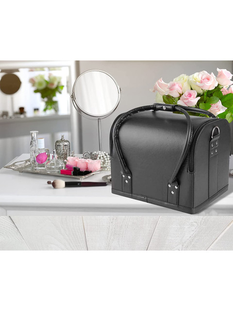 

royalkart Black Makeup Vanity Bag