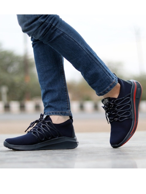 

Absolutee Shoes Men Navy Blue Colourblocked Sneakers