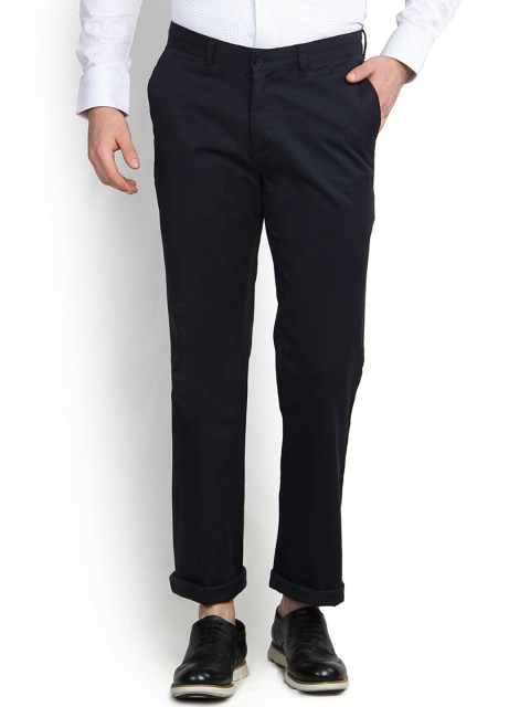 

Blackberrys Men Navy Blue Regular Fit Solid Chinos