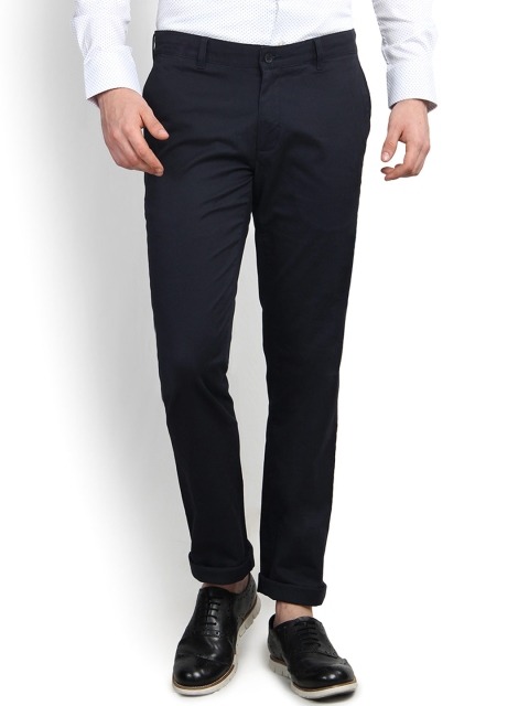 

Blackberrys Men Navy Blue Skinny Fit Solid Chinos