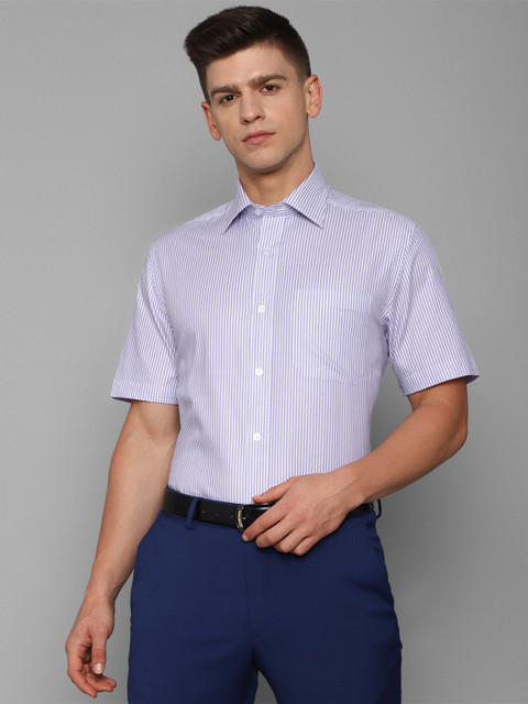 

Louis Philippe Men Purple Striped Formal Shirt