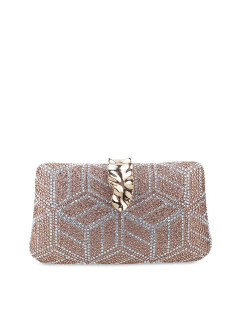 

Metro Rose Gold Toned Embellished Box Clutch