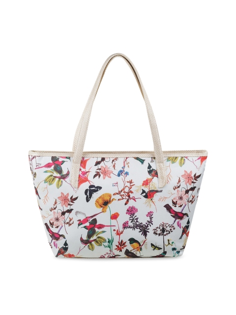 

Mochi Off White Floral Colourblocked Oversized Shopper Tote Bag