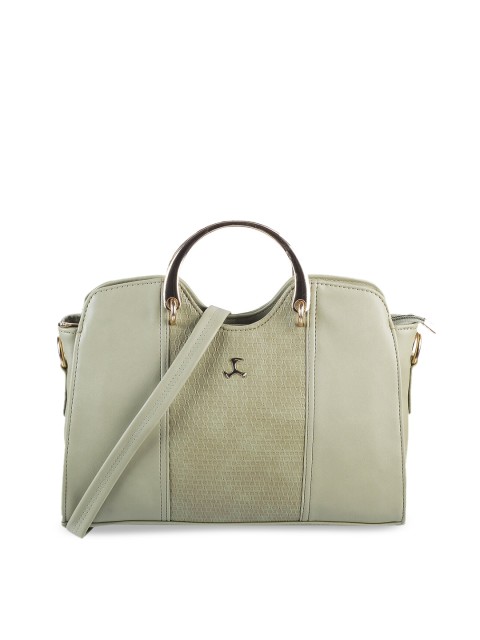 

Mochi Green Textured Structured Handheld Bag