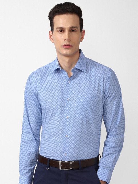

Van Heusen Men Blue Printed Formal Shirt