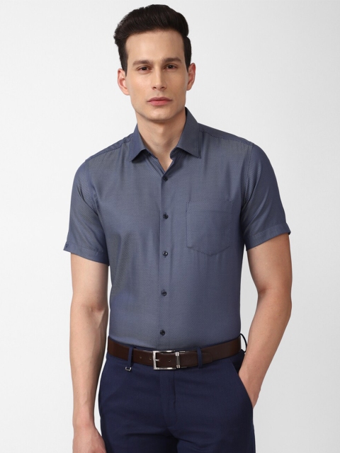 

Van Heusen Men Navy Blue Formal Shirt