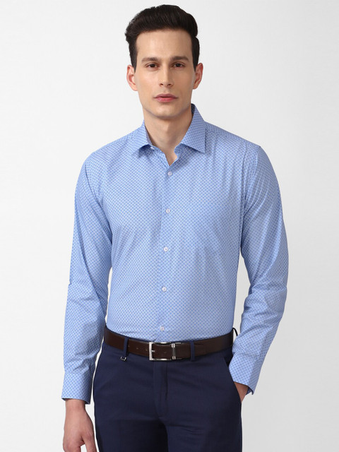 

Van Heusen Men Blue Printed Formal Shirt