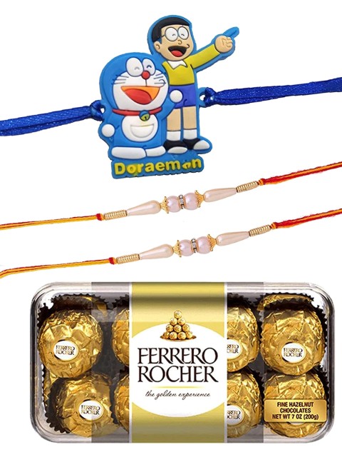 

CraftVatika Unisex Multi Rakhi with Ferrero Rocher Chocolate Combo