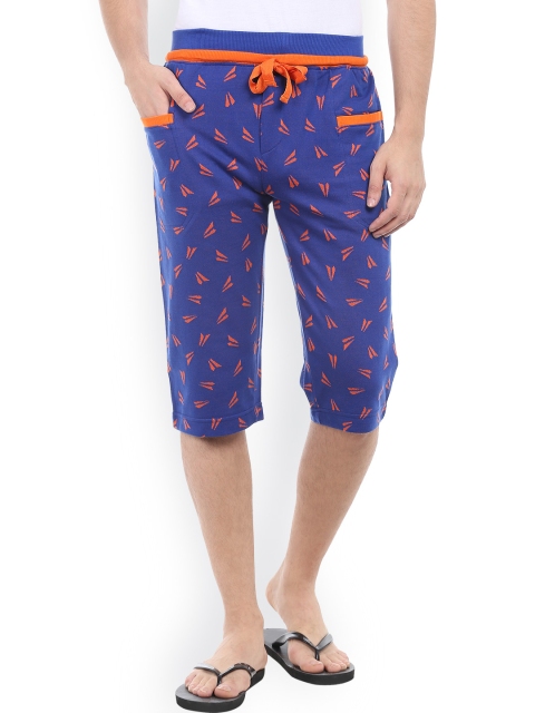 

AVOQ Men Blue Patterned Lounge Shorts OC29