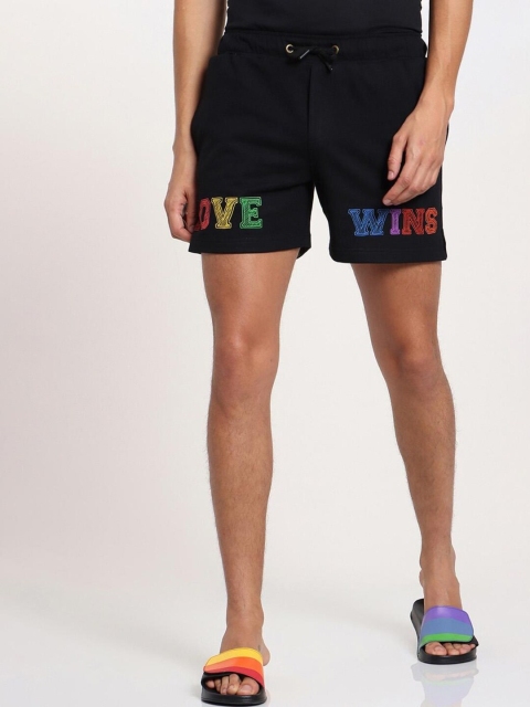 

Bewakoof Plus Men Black Love Wins Printed Shorts Plus Size