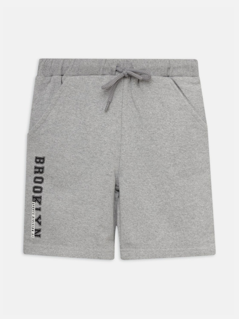 

THETA Boys Grey Melange Solid Regular Fit Shorts