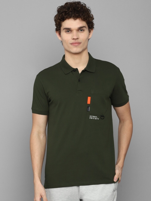 

Allen Solly Men Olive Green Polo Collar T-shirt