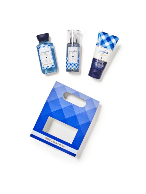 

Bath & Body Works Gingham Mini Gift Box Set of 3, Blue