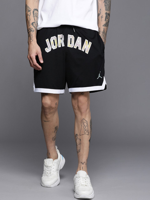 

Nike Men Black Typography Printed Mesh Sports Shorts