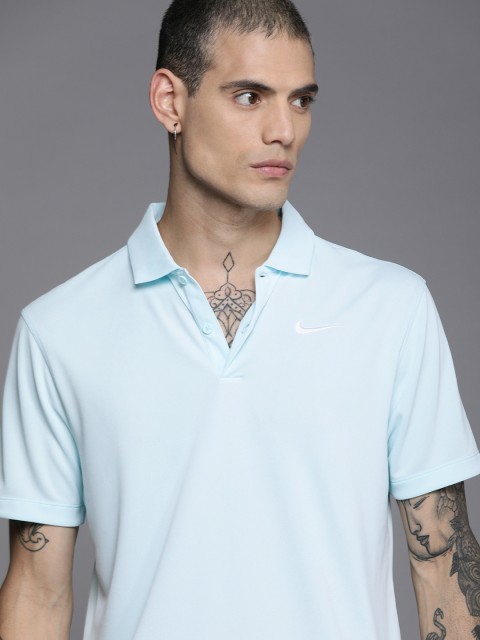 

Nike Men Blue Solid Dri-FIT Tennis Polo Collar T-shirt
