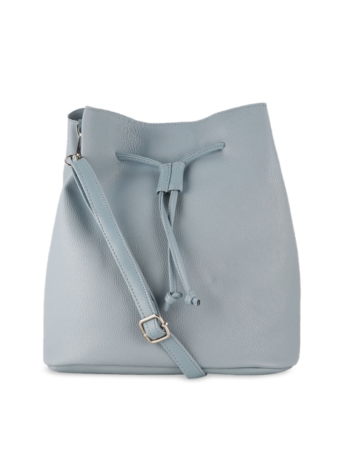 

Toteteca Blue PU Bucket Hobo Bag with Tasselled