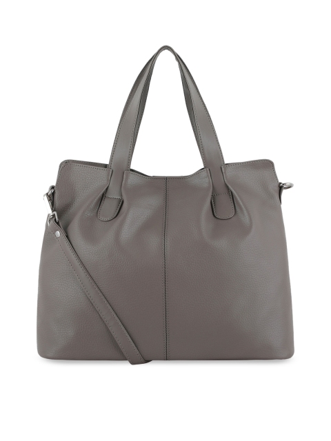 

Toteteca Grey PU Oversized Structured Handheld Bag with Tasselled