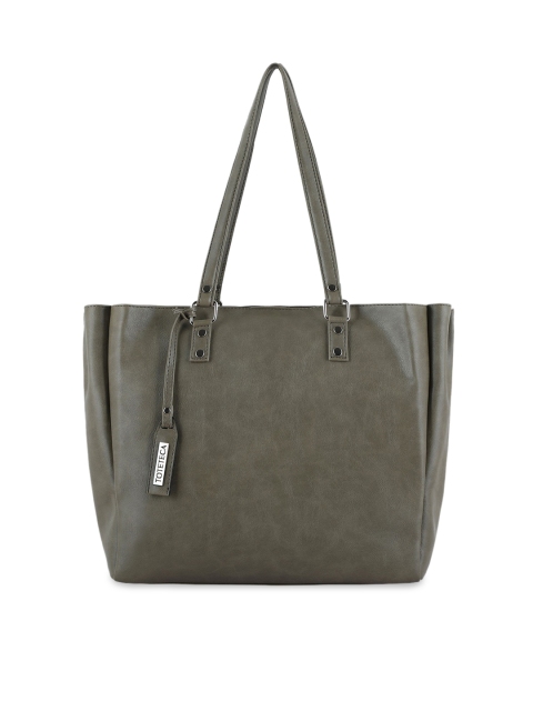 

Toteteca Olive Green PU Shopper Shoulder Bag with Tasselled