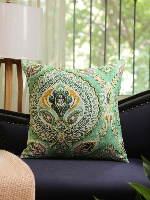 

Amoliconcepts Green & White Paisley Square Cushion Covers