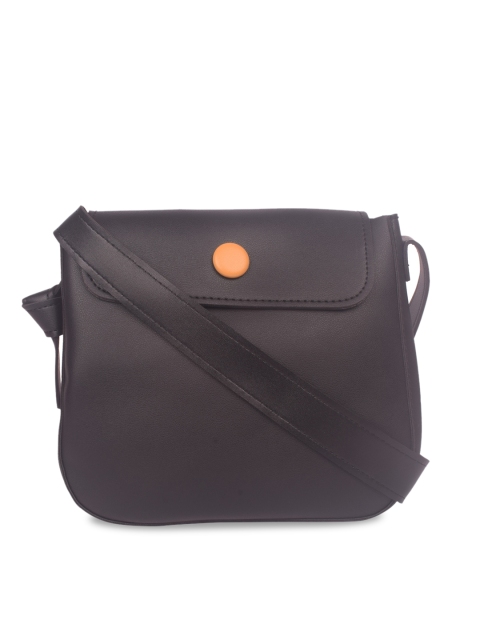 

Bagkok Black PU Structured Sling Bag with Quilted