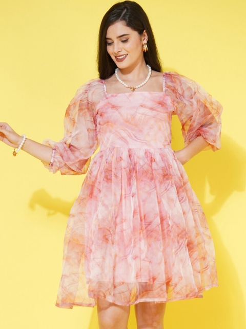 

Cation Pink & Cream-Coloured Dress