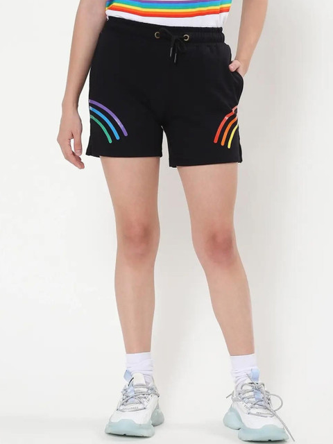 

Bewakoof Plus Women Black Sports Shorts