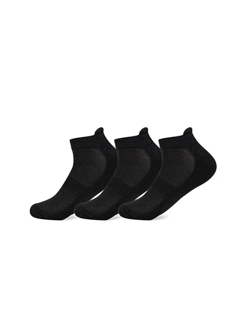 

MUSH Pack Of 3 Black Solid Ankle-Length Socks