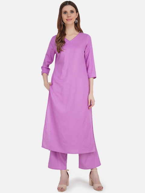 

KHWAABI Women Purple & medium lavender magenta Kurta