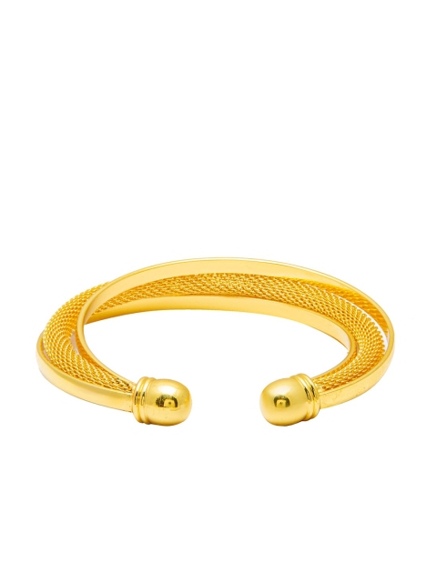 

bodha Men Gold-Toned Brass Gold-Plated Cuff Bracelet