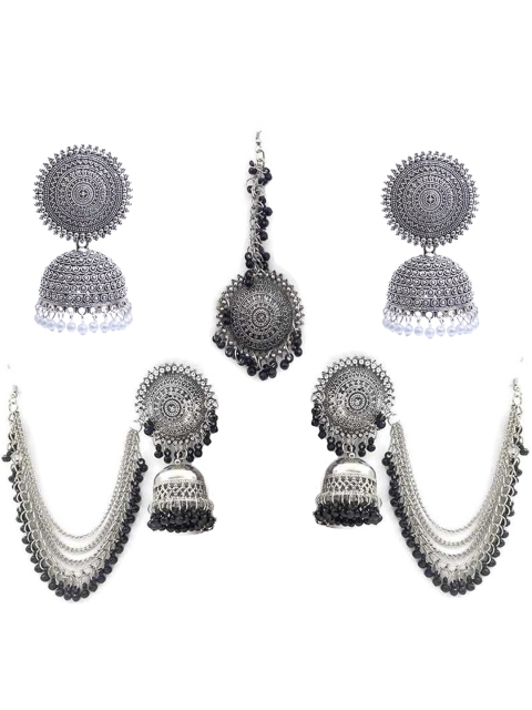 

Vembley Silver-Plated Oxidised Jewellery Set and Jhumki Earring