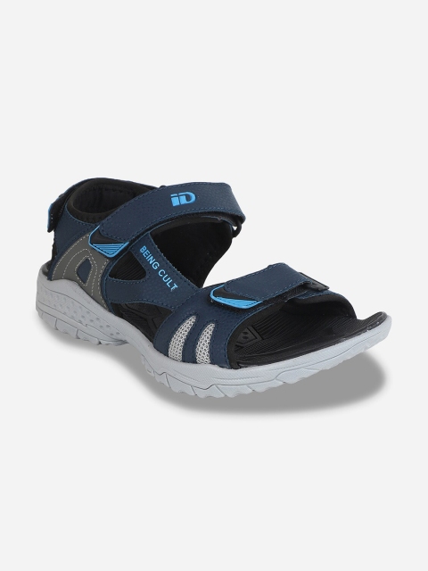 

ID Men Blue & Black Solid Sports Sandals