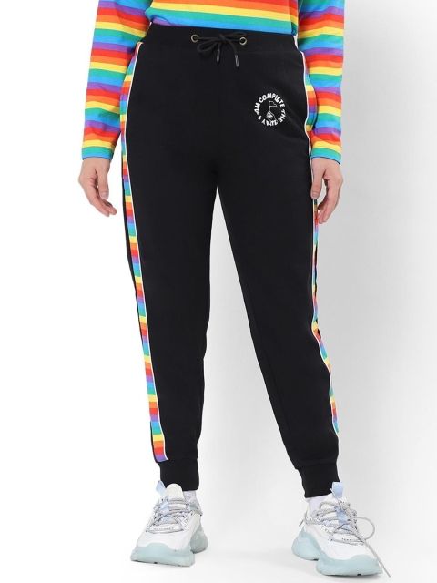 

Bewakoof Women Black Pride Side Panel Joggers