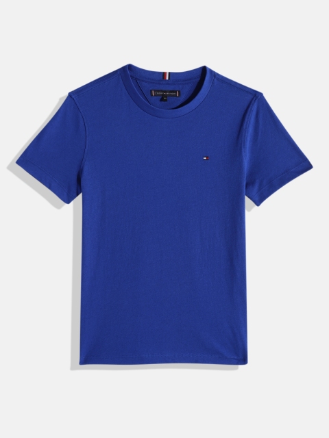 

Tommy Hilfiger Boys Blue Solid Pure Cotton T-shirt