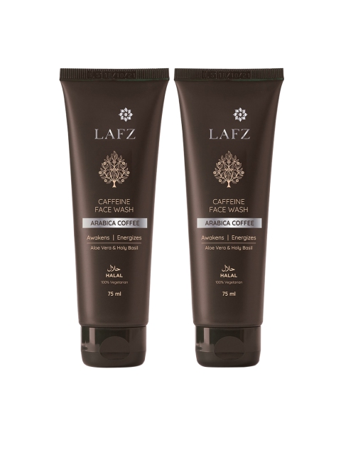 

LAFZ Set of 2 Caffeine Face Wash with Arabica Coffee & Aloe Vera - 75 ml Each, Coffee brown