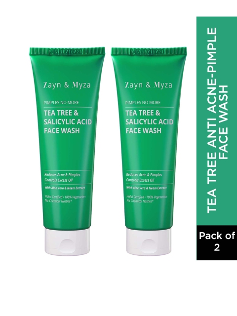 

ZM Zayn & Myza Adults Set Of 2 Tea Tree Tube Face Wash 75 ml Each, Transparent