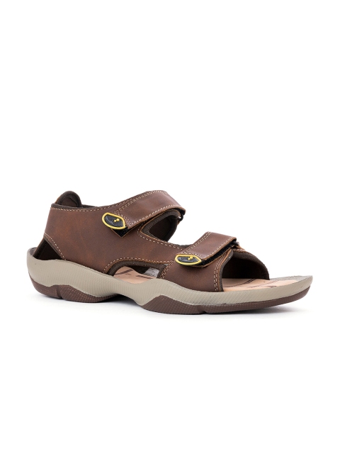 

Khadims Men Brown & Cream-Coloured Comfort Sandals