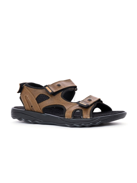 

Khadims Men Brown & Black Comfort Sandals