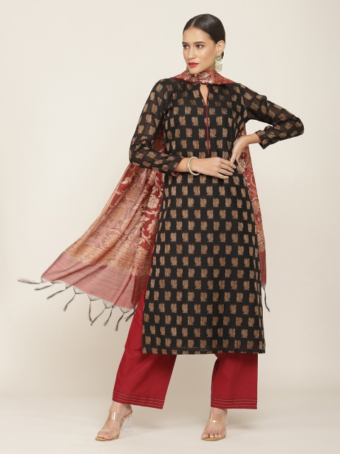 

Soch Women Black & Red Printed Unstitched Dress Material