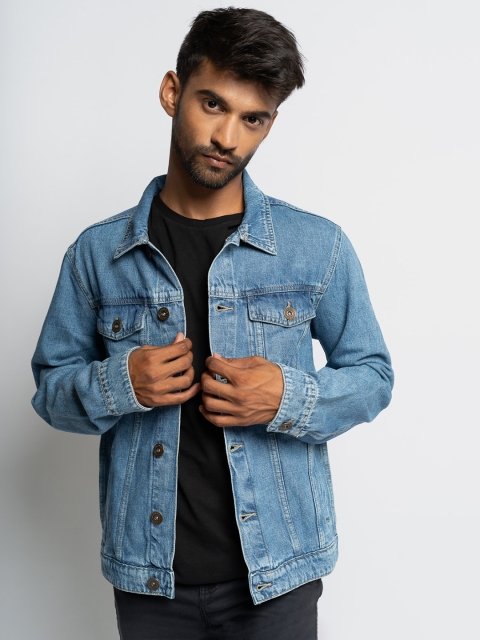 

FREAKINS Women Blue Denim Jacket with Embroidered