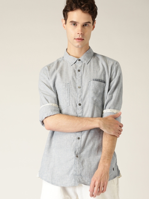 

ESPRIT Men Blue Striped Casual Shirt