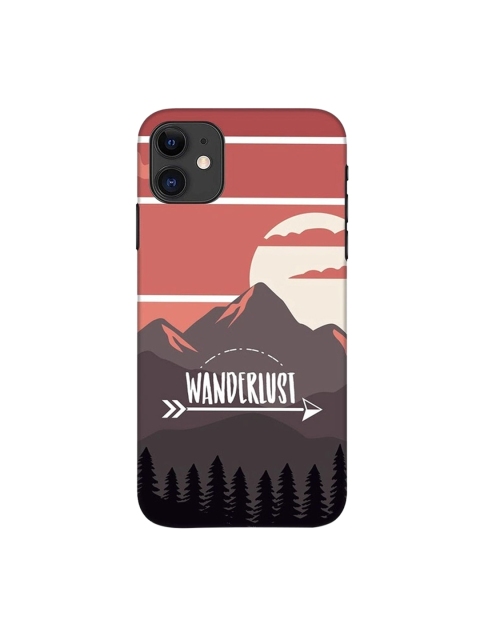 

Bewakoof Red & White Wanderlust Mountains Printed iPhone 11 Back Case
