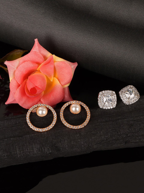 

JEWELS GEHNA Rose Gold Contemporary Studs Earrings