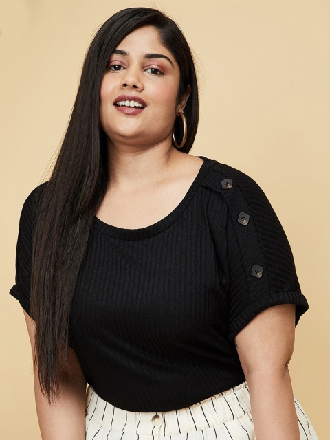 

max Black Plus Size Regular Top